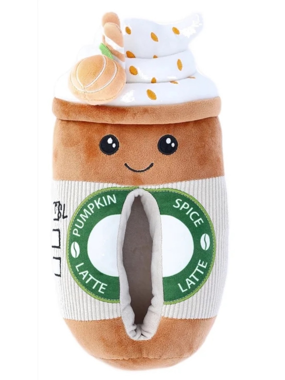 Feetmoji Pumpkin Latte Plush Women’s Slippers Size M NWT